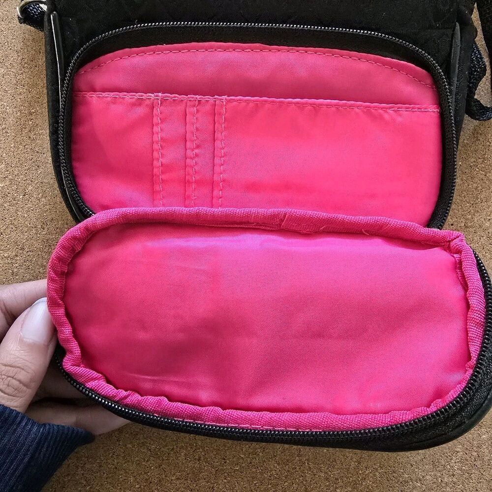 Mini Crossbody Bag, Black & Fuchsia (B1) - Picture 12 of 13
